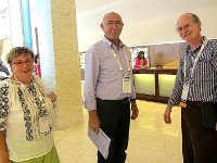 2015-07-06-Sylvie Reicher G’Sell, Baruch Eylon & Yefim Kogan at the Bukovina « Birds of a Feather » meeting at the IAJGS Conference in Jerusalem.